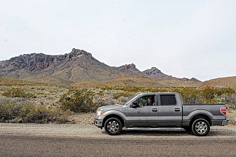 F150 at Rio Grande Overlook Carpark Dead Mans Curve Big Bend National Park Texas