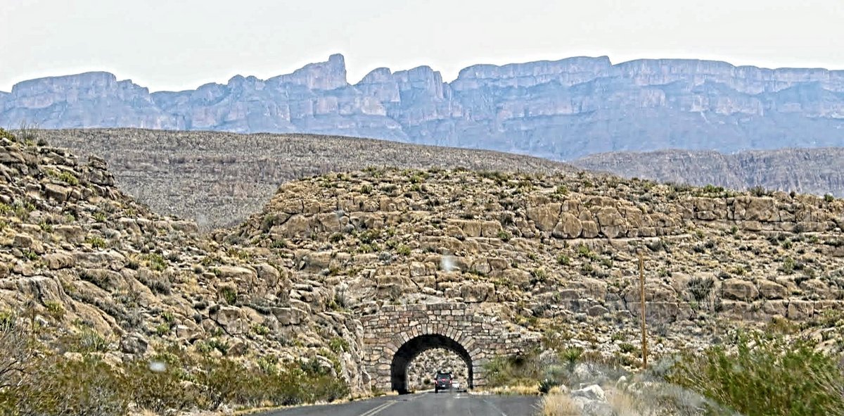 Stunning View of Dead Man's Curve Rio Grande Overlook Tunnel in Big Bend National Park, Texas