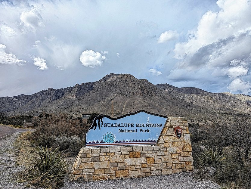 Guadalupe Mountains National Park Texas entry sign