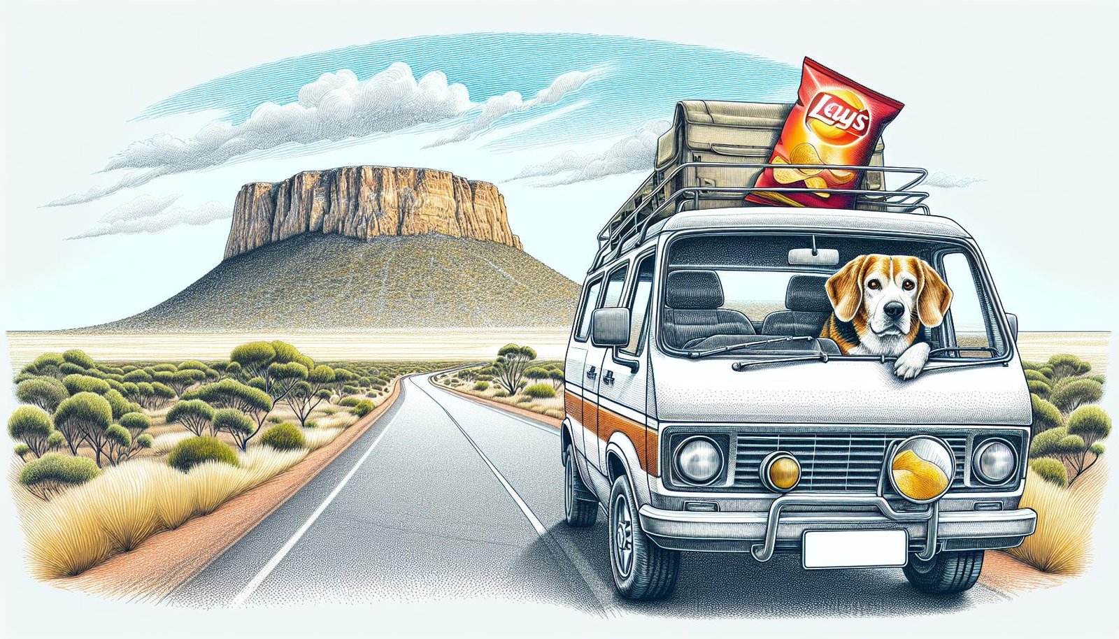 Feature image of road trip stop for chips at Cocklebiddy on the Nullarbor Plain, capturing travel adventure and simple pleasures.