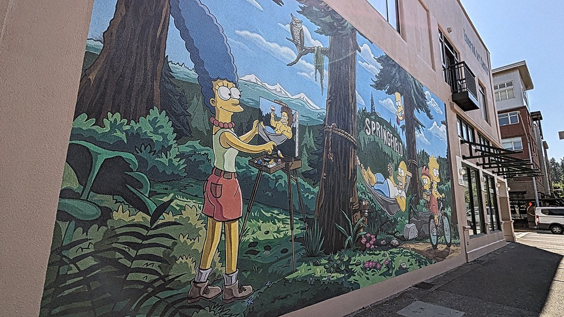 Springfield Oregon Simpsons Main Mural Springfield Oregon Simpsons Main Mural on High Street