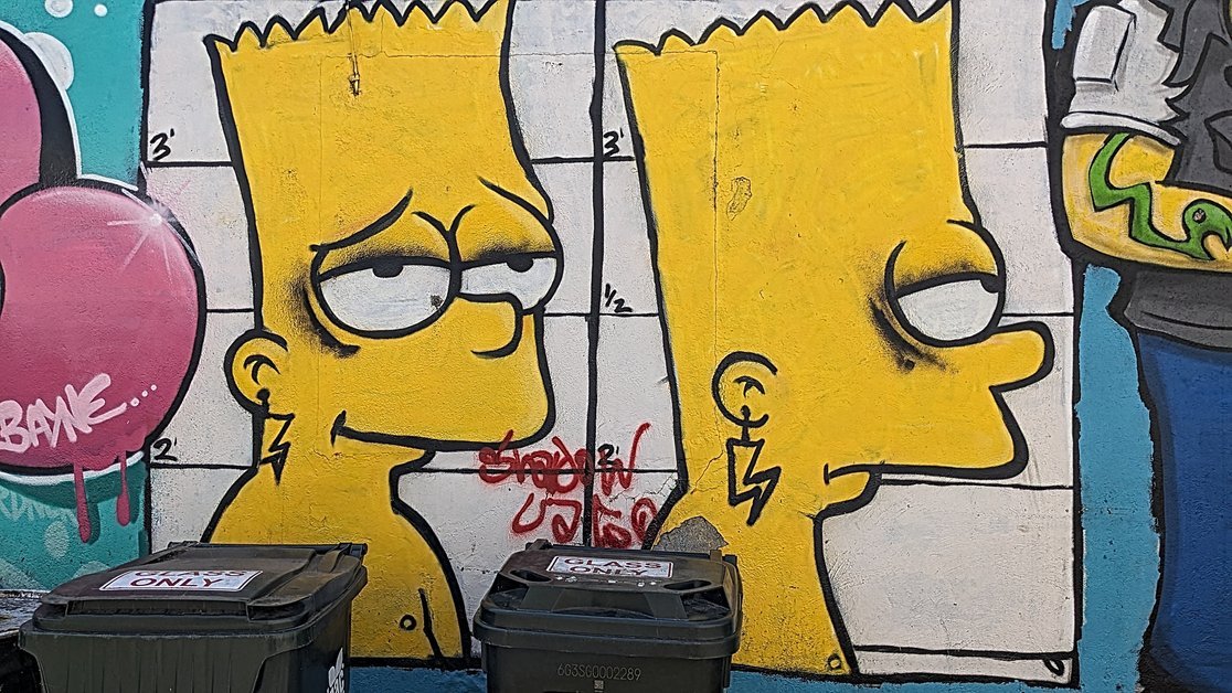 Bart Simpson Prisoner Mural Prisoner Bart Line-Up Shot in Springfield
