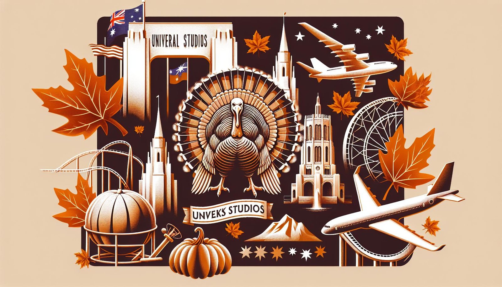 Universal Studios Thanksgiving Adventure featuring festive decorations and holiday fun, perfect before returning to Australia. #ThanksgivingAdventure