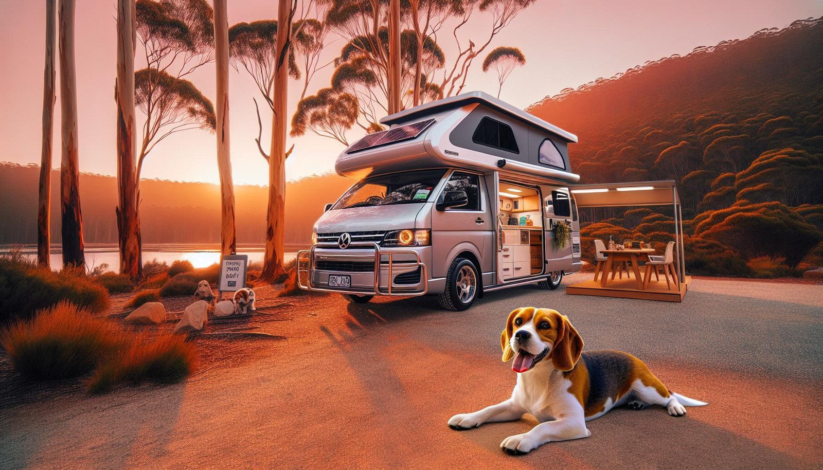 Camping in a High-Top Camper Van at Mount Barker Parking Bay