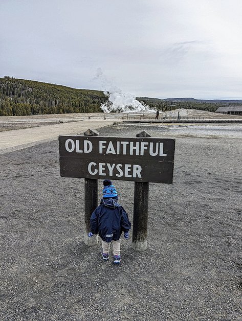 Old Faithful Geyser Sign at Yellowstone National Park