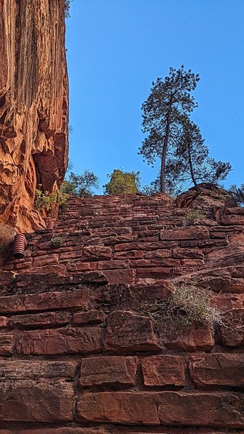 View of Walters Wiggles Switchbacks during Angels Landing Hike in Zion National Park
